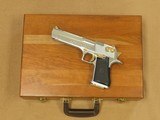 1991 Chrome and Gold IMI Desert Eagle Mark VII .50 AE Caliber Pistol w/ Factory Display Case, Extra Mag, & Manual
** Minty 1st Year Production! ** - 2 of 25