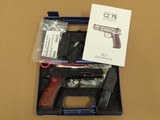 2003 CZ Model 75B Factory Gloss Blue Pistol in 9mm
w/ Original Box, Manual, Test Target, Extra Grips & Mag, Etc.
** Minty Gloss Blue Pistol ** SOLD - 24 of 25