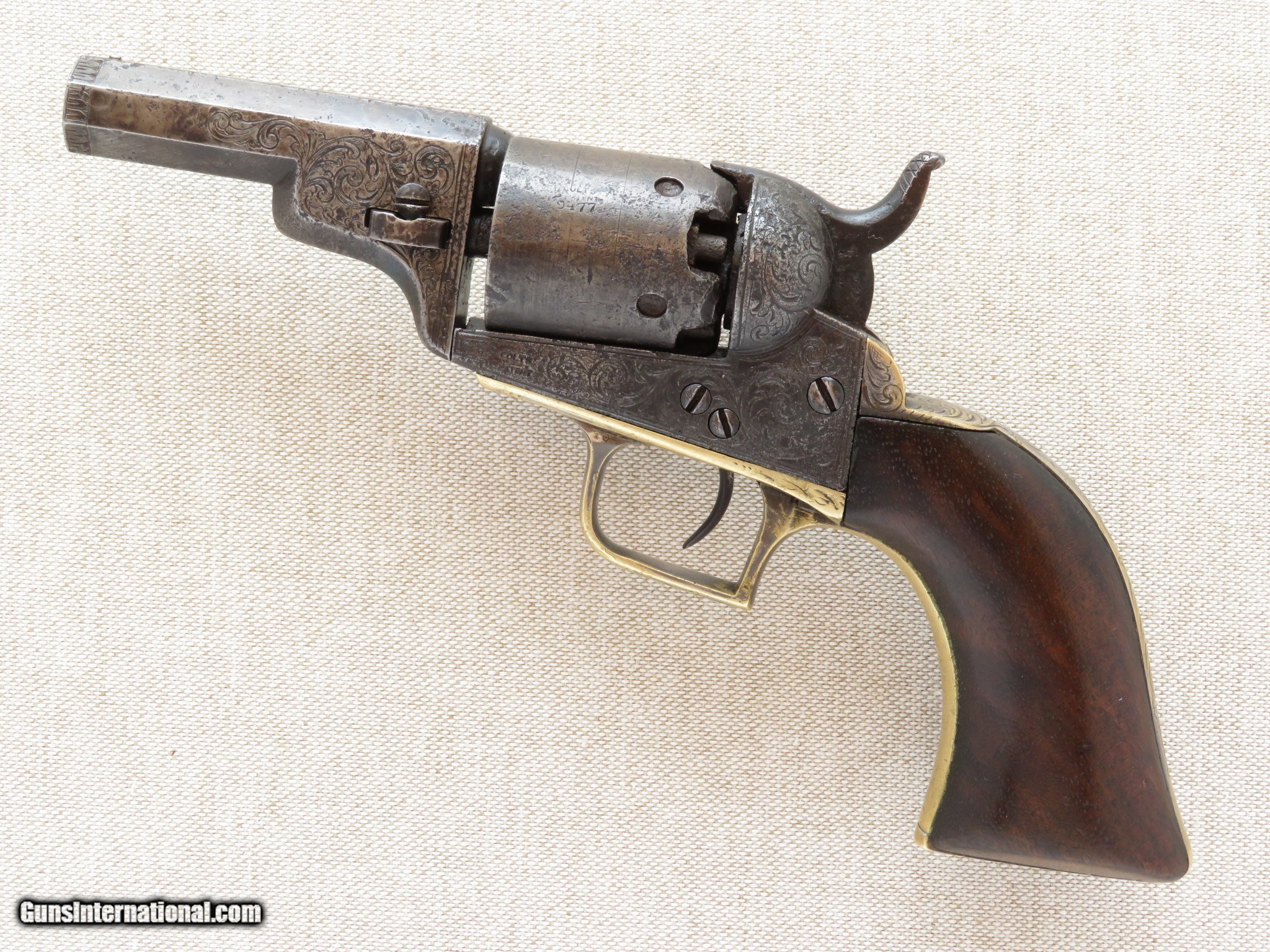 Colt Baby Dragoon Engraved 31 Caliber Percussion Rare 2 5 8 Inch Barrel 1848 49 Vintage
