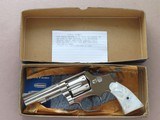 1968 Vintage Nickel Smith & Wesson Model 15-3 Combat Masterpeice .38 Special Revolver w/ Pearl Grips, Box, Etc.
** Beautiful Unfired Gun! ** SOLD - 2 of 25