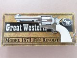 FAP 1873 Great Western II Deluxe Stainless Steel 4.75" Single Action Revolver in .45 LC w/ Original Box & Owner's Manual SOLD - 1 of 25