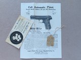 1912 Vintage Colt Model 1903 Pocket .32 ACP Pistol w/ Original Box, Manual, Paperwork, Hang Tag, Etc.
** Exceptional Example! ** SOLD - 4 of 25