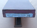 1912 Vintage Colt Model 1903 Pocket .32 ACP Pistol w/ Original Box, Manual, Paperwork, Hang Tag, Etc.
** Exceptional Example! ** SOLD - 5 of 25