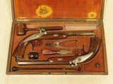 Cased French Dueling Pistols, " AURY A, ST. ETIENNE " SOLD - 14 of 16