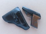 WW2 Nazi Germany Mauser HSC .32 ACP Pistol w/ Holster
** Eagle 135 Waffenamt ** - 1 of 25