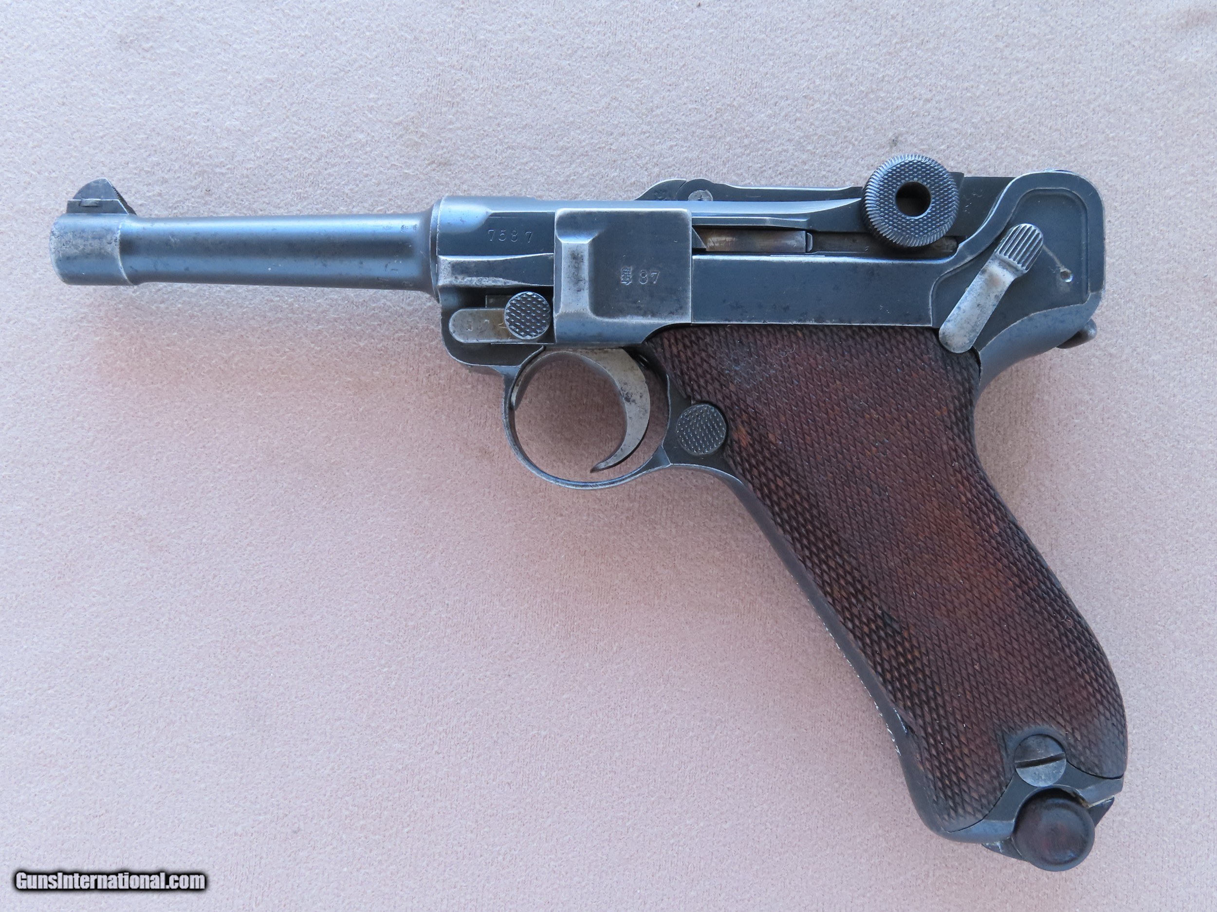 1912 Erfurt P-08 Luger 9mm Pistol W  Machine Gun Company Unit Markings 