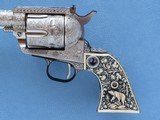 1956 Vintage Flat Top Ruger Blackhawk .44 Magnum Revolver, Fully Professionally Engraved w/ Carved Ivory Grips
** Spectacular 1 Of A Kind Ruger! ** - 5 of 14