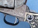 1956 Vintage Flat Top Ruger Blackhawk .44 Magnum Revolver, Fully Professionally Engraved w/ Carved Ivory Grips
** Spectacular 1 Of A Kind Ruger! ** - 6 of 14