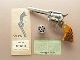 Colt Frontier Scout, Dual Cylinder Cal. .22 Magnum/L.R., Nickel, 4 3/4 Inch barrel, 1969 Vintage w/ Original Box - 5 of 25