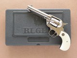 Ruger New Model Single Six, Cal. .32 H&R Magnum, 4 5/8 Inch Barrel, Polished Stainless, Rare - 1 of 7
