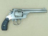 Early 1890's Antique Smith & Wesson .44 Double Action Frontier Model Revolver in .44-40 Winchester w/ Factory Nickel Finish SOLD - 5 of 25