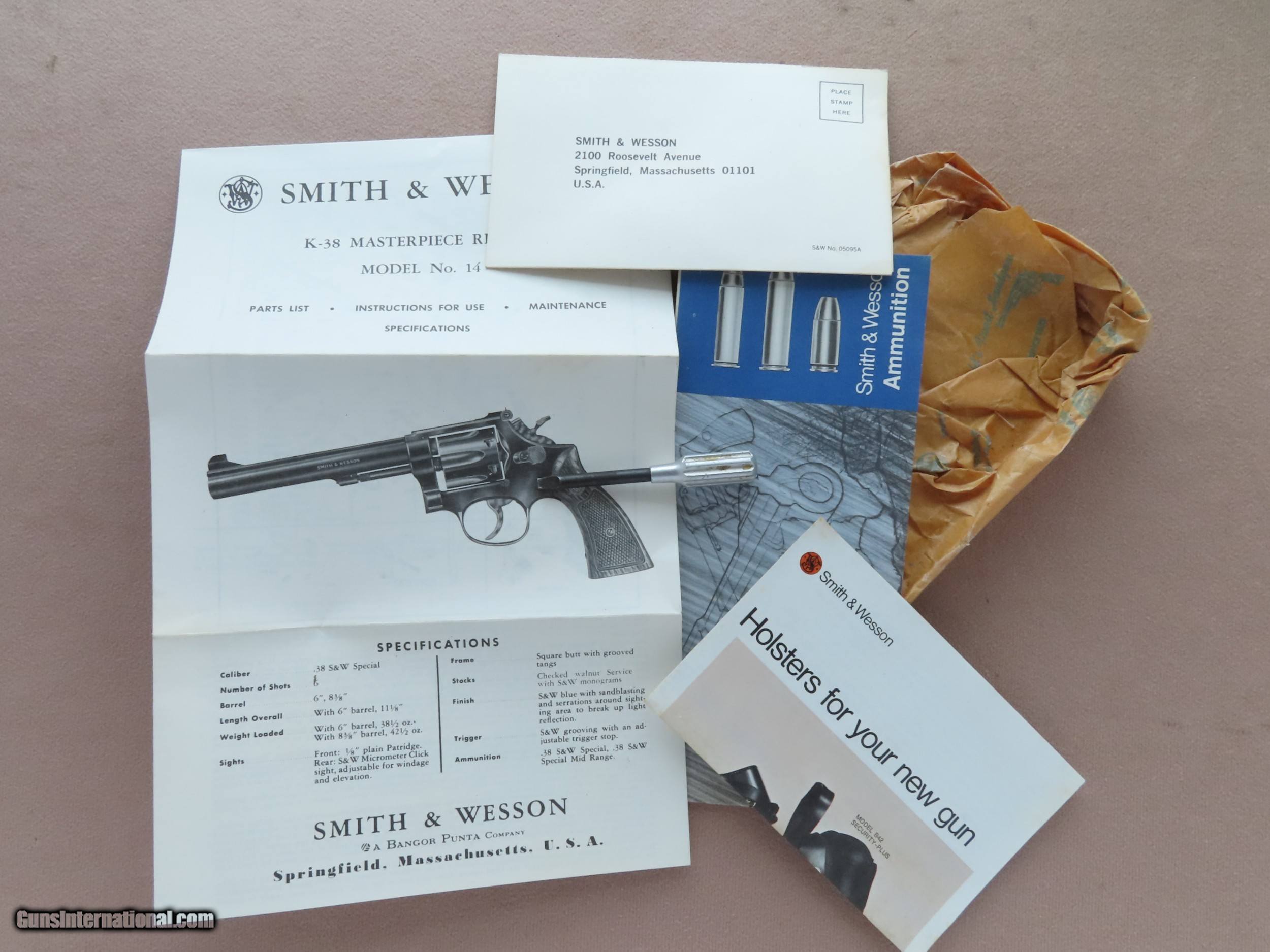 6 Smith and Wesson S/&W Box Labels  FREE SHIPPING and INSTRUCTION SHEET