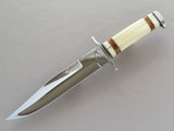 Charles Clifton Custom Knife, Ivory Handles, with Leather Sheath, Georgetown Kentucky Knife Maker - 2 of 10