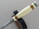 Charles Clifton Custom Knife, Ivory Handles, with Leather Sheath, Georgetown Kentucky Knife Maker - 7 of 10
