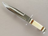 Charles Clifton Custom Knife, Ivory Handles, with Leather Sheath, Georgetown Kentucky Knife Maker - 4 of 10