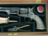 1971 Factory Engraved Navy Arms 1851 Colt Navy .36 Caliber Cap & Ball Revolver w/ Tiffany Style Grips, Fitted Case, & Accessories SALE PENDING - 3 of 25