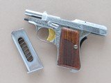1958 Factory Engraved Chrome Plated Beretta Model 418 Panther .25 ACP Pistol w/ Case, Manual, & Paperwork
** Scarce & Beautiful! ** - 21 of 25