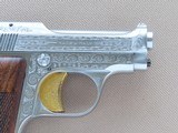 1958 Factory Engraved Chrome Plated Beretta Model 418 Panther .25 ACP Pistol w/ Case, Manual, & Paperwork
** Scarce & Beautiful! ** - 10 of 25