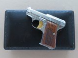 1958 Factory Engraved Chrome Plated Beretta Model 418 Panther .25 ACP Pistol w/ Case, Manual, & Paperwork
** Scarce & Beautiful! ** - 2 of 25