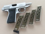 Stainless Walther PPK/S .380 ACP Pistol w/ Original Box, 3 Extra Mags, & Galco Pocket Holster
** Minty Clean Example ** SOLD - 17 of 25