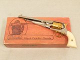 (Cabelas's) F.LLI Pietta Model 1858 Remington Nickel/Gold, Cal. .44 Percussion, Engraved SOLD - 1 of 9