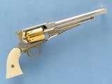 (Cabelas's) F.LLI Pietta Model 1858 Remington Nickel/Gold, Cal. .44 Percussion, Engraved SOLD - 3 of 9