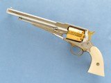 (Cabelas's) F.LLI Pietta Model 1858 Remington Nickel/Gold, Cal. .44 Percussion, Engraved SOLD - 2 of 9