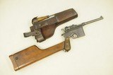 **WW1** Commercial Mauser C96 "Broomhandle" in .30 Mauser with Original Shoulder Stock - 1 of 25