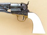 Italian Made Uberti Colt 1860 Army, Engraved/Gold Inlay with Faux Ivory Grips, .44 Cal. Percussion - 3 of 12