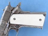 Weldon Lister Engraved Colt Commander Model, Cal. .45 ACP, with Double Diamond Checkered Ivory Grips - 3 of 12