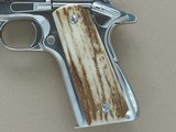 1988 Vintage Ultimate Bright Stainless Colt Mk.IV Series 80 Government Model .45 ACP Pistol w/ Custom Stag Grips **SOLD** - 2 of 22