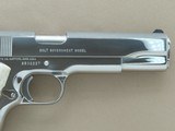 1988 Vintage Ultimate Bright Stainless Colt Mk.IV Series 80 Government Model .45 ACP Pistol w/ Custom Stag Grips **SOLD** - 8 of 22