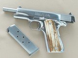 1988 Vintage Ultimate Bright Stainless Colt Mk.IV Series 80 Government Model .45 ACP Pistol w/ Custom Stag Grips **SOLD** - 18 of 22