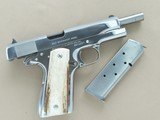 1988 Vintage Ultimate Bright Stainless Colt Mk.IV Series 80 Government Model .45 ACP Pistol w/ Custom Stag Grips **SOLD** - 20 of 22