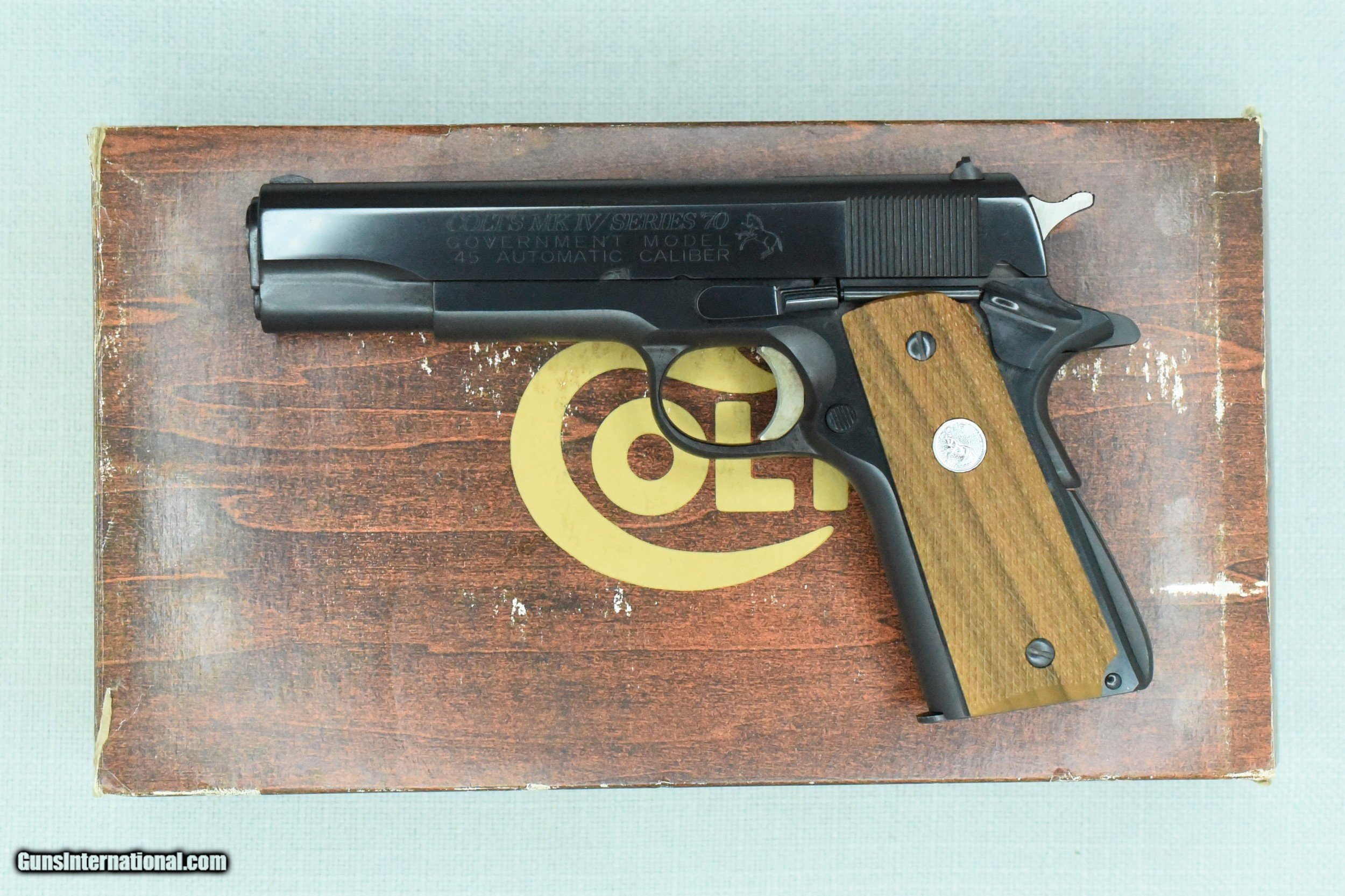 1975 Stainless Colt Mk.IV Series 70 Government Model .45 ACP Pistol w/ Box  ** Minty & Appears Unfired! ** SOLD