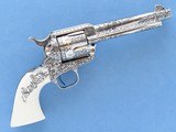 Extraordinary Dennis Kies Engraved Colt SAA, Cal .45 LC, built on Rare Colt Factory Screwless Frame - 2 of 15