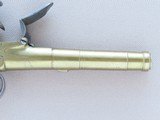 Antique British Brass Cannon Barrel .45 Caliber Flintlock Pocket Pistol by I. Parr** Spectacular Silver Wire Inlay and Superb Design ** - 9 of 25