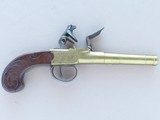 Antique British Brass Cannon Barrel .45 Caliber Flintlock Pocket Pistol by I. Parr** Spectacular Silver Wire Inlay and Superb Design ** - 6 of 25
