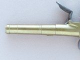 Antique British Brass Cannon Barrel .45 Caliber Flintlock Pocket Pistol by I. Parr** Spectacular Silver Wire Inlay and Superb Design ** - 5 of 25