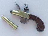 Antique British Brass Cannon Barrel .45 Caliber Flintlock Pocket Pistol by I. Parr** Spectacular Silver Wire Inlay and Superb Design ** - 19 of 25