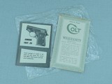 1964 Vintage Colt Junior Pistol in .25 ACP w/ Box, Manual, Extra Mag, Etc.
** UNFIRED & MINT! **SOLD** - 23 of 25