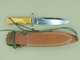 Special Order Randall Model 14 Attack Knife w/ #18 Grind, Yellow Micarta Single-Finger Grips, Curved Double Guard, and Factory Sheath SOLD - 3 of 25
