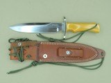 Special Order Randall Model 14 Attack Knife w/ #18 Grind, Yellow Micarta Single-Finger Grips, Curved Double Guard, and Factory Sheath SOLD - 2 of 25