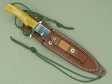 Special Order Randall Model 14 Attack Knife w/ #18 Grind, Yellow Micarta Single-Finger Grips, Curved Double Guard, and Factory Sheath SOLD - 22 of 25