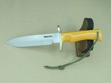 Special Order Randall Model 14 Attack Knife w/ #18 Grind, Yellow Micarta Single-Finger Grips, Curved Double Guard, and Factory Sheath SOLD - 20 of 25