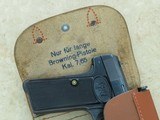 WW2 German FN Browning Model 1922 Pistol w/ Krieghoff Drop Holster & Extra Mag
** Spectacular Luftwaffe-Proofed Holster Rig **SOLD** - 2 of 25