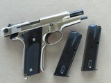 1977 Vintage Nickel Smith & Wesson Model 59 9mm Pistol w/ Original Box, Extra Mag & Cleaning Kit
** Spectacular Example ** SOLD - 23 of 25