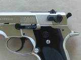 1977 Vintage Nickel Smith & Wesson Model 59 9mm Pistol w/ Original Box, Extra Mag & Cleaning Kit
** Spectacular Example ** SOLD - 5 of 25