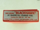 1979 Ruger New Model Blackhawk Stainless .357 Magnum Revolver w/ Original Box, Manual, & Warranty Card
** Lightly-Used Original ** SOLD - 2 of 24