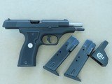 1993 Vintage Colt All-American Model 2000 9mm DAO Semi-Auto Pistol w/ 2 Factory Magzines & Loader
SOLD - 21 of 25